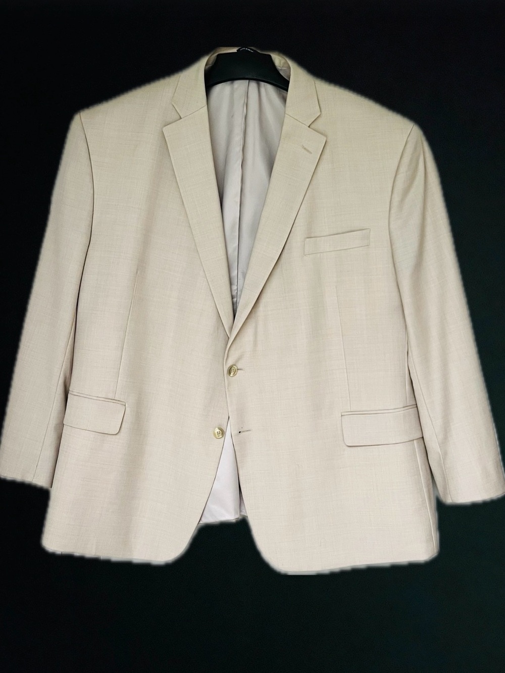 Big & Tall Stretch Wool Blend Super Suit Men's Cream light weight Blazer